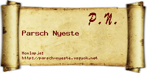 Parsch Nyeste névjegykártya